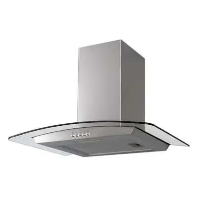 SIA CGH60SS 60cm Stainless Steel Curved Glass Chimney Cooker Hood Extractor Fan