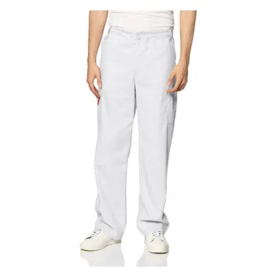 Dickies Mens Big Signature Elastic Waist Scrubs Pant White Small Tal