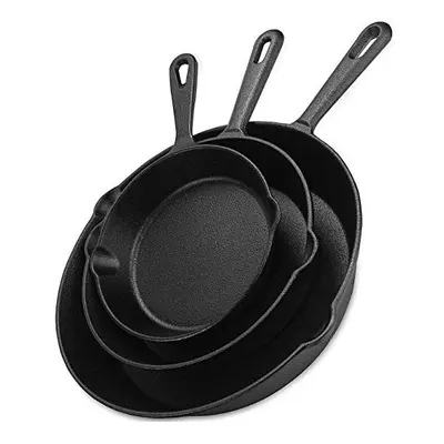 KICHLY Pre-Seasoned Cast Iron Skillet (Set of Pcs) - Inch, Inch and Inch