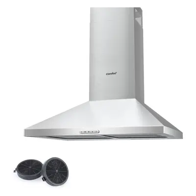 60 cm Chimney Cooker Hoods Class A+ Stainless Steel Extractor Hood with LED and Recirculating & 