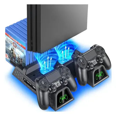 PS4 fan, PS4 cooler, PS4 stand with PS4 controller charging station