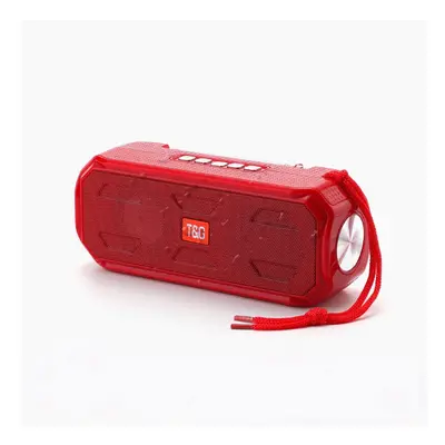 (Red) Bluetooth Speaker Stereo Bass Music Box Support TF FM Radio USB AUX With Flashlight Portab