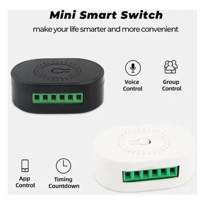 (White, 16A) Smart Breaker Mobile APP Voice Control 10A 16A Hidden Dual-control Switch