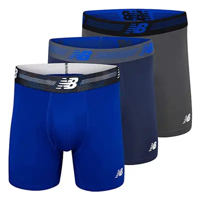 New Balance Mens Boxer Brief Fly Front with Pouch 3-Pack of Inch