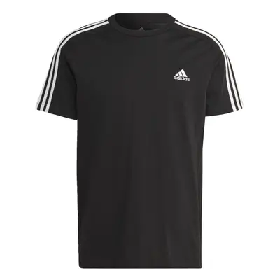 adidas Men's Essentials Single Jersey 3-Stripes T-Shirt Black/White