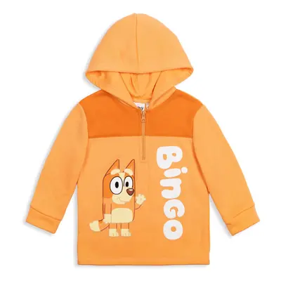 Bluey Bingo Toddler Boys Fleece Half Zip Hoodie Orange 3T