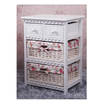 (white) Cottage Layers Bedside Table Vintage with