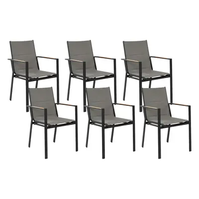 Set of Garden Chairs BUSSETO Metal Black