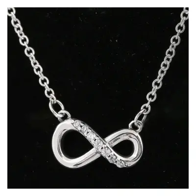 Sparkling Infinity Collier With Crystal Necklace For Sterling Silver Necklace Women Party Gift D