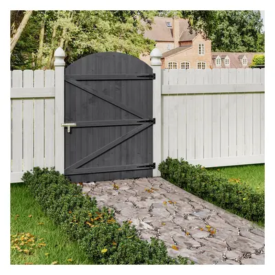 (105*150cm) Semi Braced Arch Top Strong Wooden Garden Gate, Grey