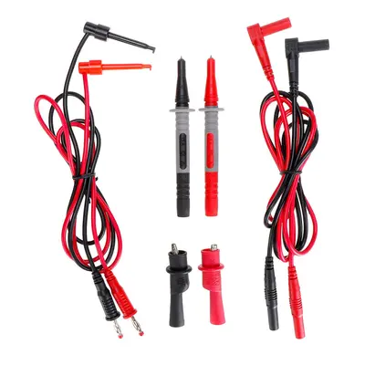 Electronic Multimeter Test Leads Kit with Alligator Clip Plunger Hooks Probes Set