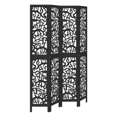 (40 x cm/ piece) vidaXL Room Divider Privacy Screen Privacy Panel Black Solid Wood Paulownia