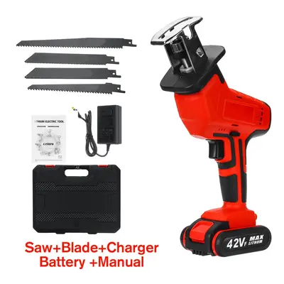 (Saw+Battery+Blade+Charger) 42VF 13000mAh Cordless Reciprocating Saw Electric Saws Portable Wood