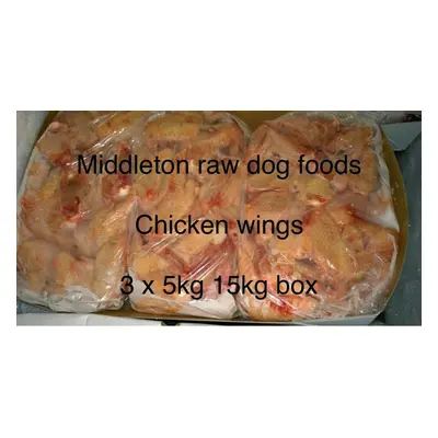 Dog Food, Frozen chicken wings, 3x5kg bags.15kg box.