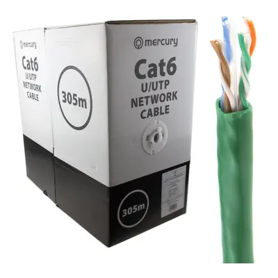 CAT6 FULL COPPER Networking POE RJ45 Bare End Gigabit Cable Green 305m