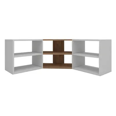 (Atlantic Pine & White) Bonnett Corner TV Stand Entertainment Center