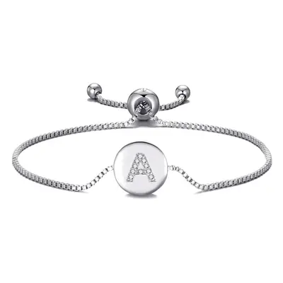 Initial Friendship Bracelet Letter A Created with Zircondia Crystals