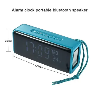 (Green) Bluetooth Speaker LED Temperature Alarm Clock Speaker Portable Column Bluetooth Sound Bo