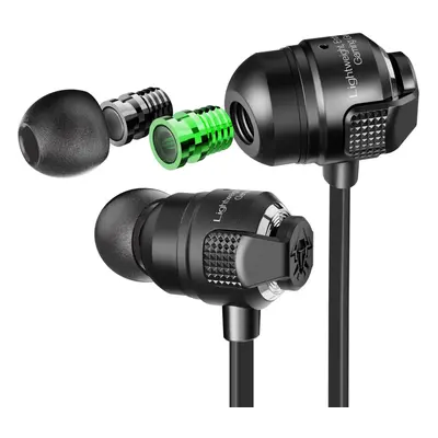 (Black) Airburst Super Bass Dual Variable Sound Cell HD Voice Earphone Gaming Headset Earbuds Me