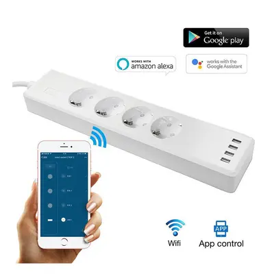 Smart Wireless WiFi EU Power Socket European Standard Voice Control Work with Amazon Alexa