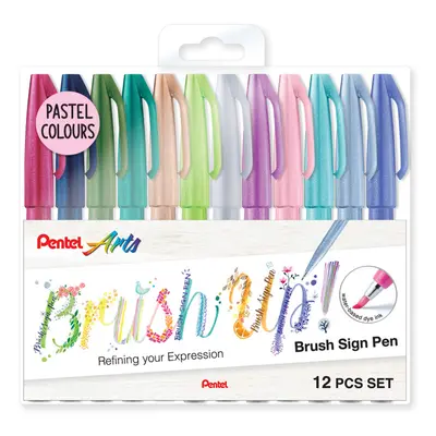 Pentel Brush Sign Pen Pastel colors SES15C - Brush Nib - Fibre Tip