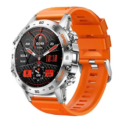 (Silicone Orange) Men Smart Watches for iOS Android Sports Fitness Tracker Waterproof Smart Watc