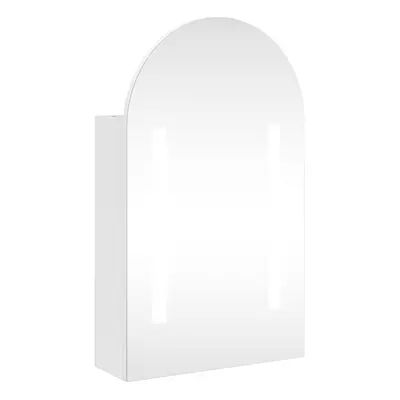 vidaXL Bathroom Mirror Cabinet LED Wall Cabinet with LED Light Arched White