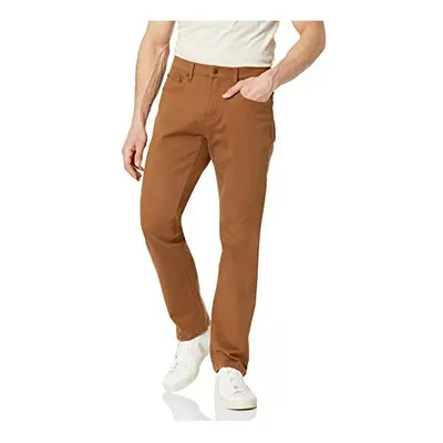 Mens Athletic-Fit Stretch Jean, Dark Khaki Brown, 35W x 32L