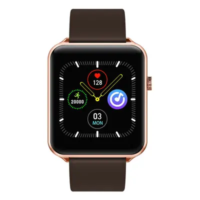 (Black&gold-leather) 1.3' Full Touch Screen Blood Oxygen Heart Rate Monitor Dynamic UI Weather F