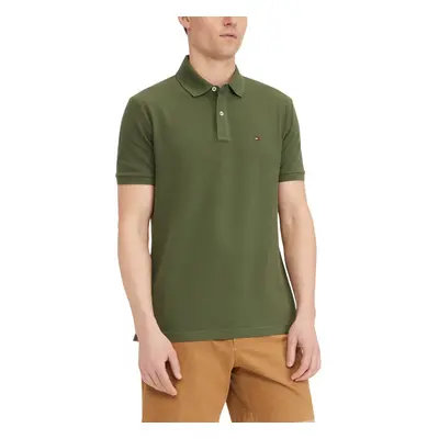 Tommy Hilfiger mens Short Sleeve in classic Fit Polo Shirt Thyme Sma