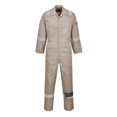 (S, Khaki) Portwest Unisex Adult Flame Resistant Anti-Static Overalls