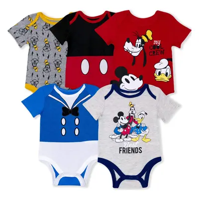 Disney Mickey Mouse and Friends Boys Pack Short Sleeve Bodysuit for