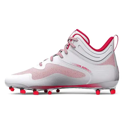 Under Armour Men's Command Mid Lacrosse MT TPU Cleat (101) White/Red