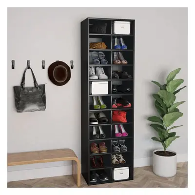 vidaXL Shoe Cabinet Black Chipboard Shoe Rack Organiser Shelf Stand Holder