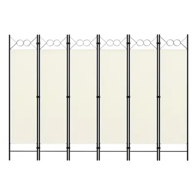 vidaXL 6-Panel Room Divider Cream White 240x180 cm