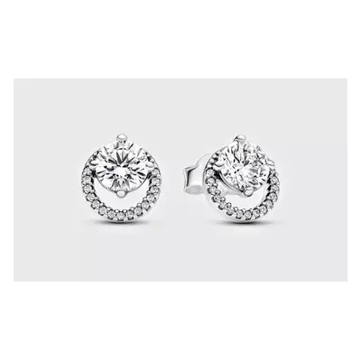 Pandora Sparkling Round Halo Stud Earrings 291248C01