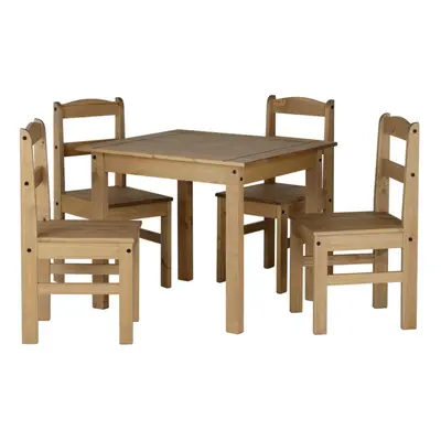 Panama Seat Dining Set in Waxed Pine