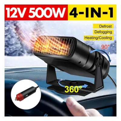 (12V) 12V 24V 500W Degree Portable Car Truck Air Heater Cooling Fan Windscreen Defogging