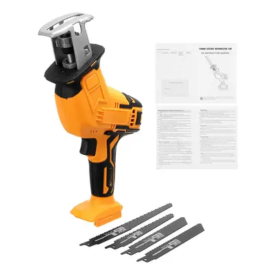 (Orange, 220V EU Plug) Electric Cordless Reciprocating Saw Blades Battery Charger Saw Power Tool