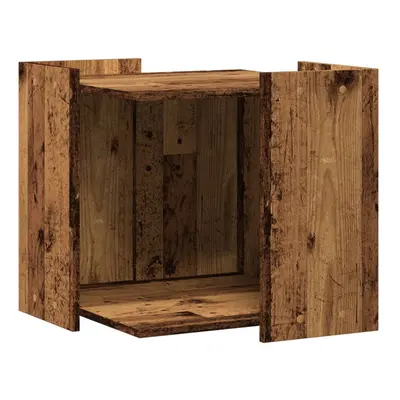 (old wood, x x cm) vidaXL Cat Litter Box Enclosure Cat House End Table Engineered Wood