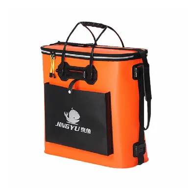 (Orange, 2#) Portable Folding Fish Wear Bucket Outdoor EVA Fishing Tackle Boxes with Handle Fish