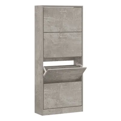 (Concrete grey, x x cm (W x D x H)) New Wood Shoe Cabinet 2Drawer Storage Cupboard Rack Shelf Mu