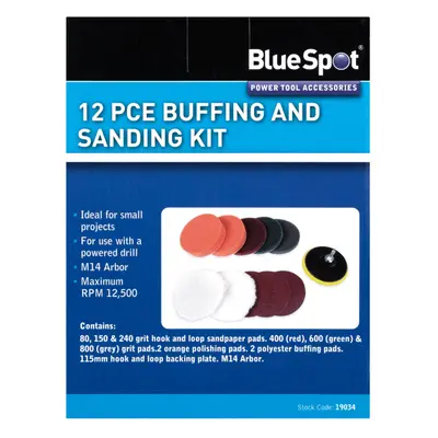 BlueSpot 12 Piece Buffing and Sanding Kit