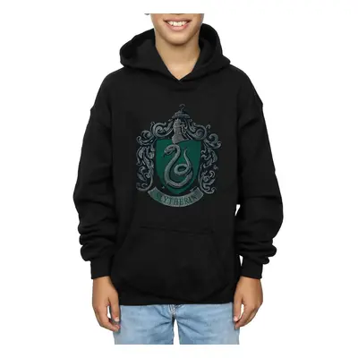 (9-11 Years, Black) Harry Potter Boys Slytherin Cotton Hoodie