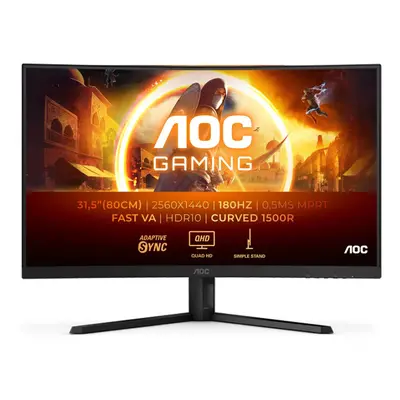 AOC G4 CQ32G4VE computer monitor 81.3 cm (32") x pixels Quad HD LCD Black, Grey