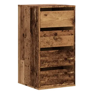 (old wood, x x cm) vidaXL Corner Chest of Drawers Storage Drawer Side Cabinet Engineered Wood