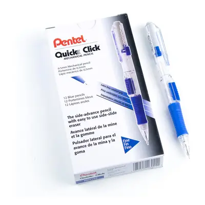 Pentel QUICK CLICK Mechanical Pencil (0.5mm) Blue Barrel Box of P