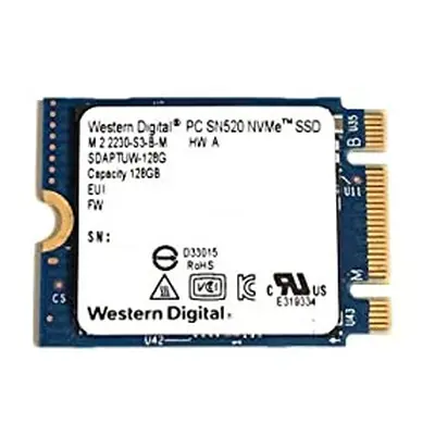 Western Digital WD 128GB SSD PC SN520 M.2 30mm PCIe Gen3 x2 NVMe