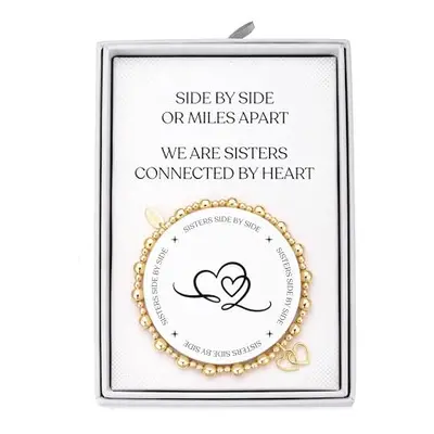 Philip Jones Gold Plated Sister Quote Stretch Bracelet with Gift Box