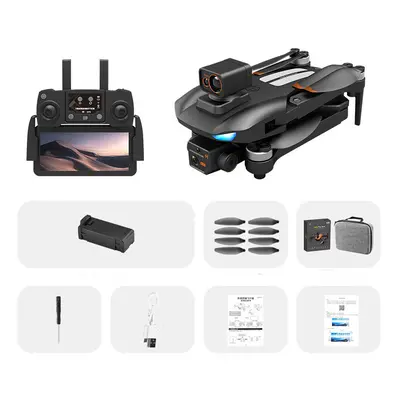 (Black, One Battery) 5G WiFi FPV with 8K HD Camera 360Obstacle Avoidance Brushless Foldable GPS 